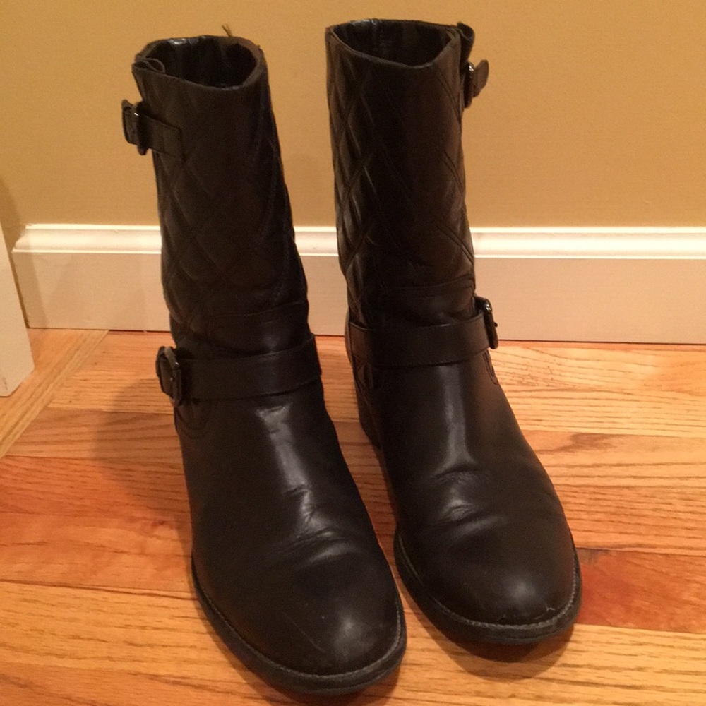 Aquatalia waterproof black leather boots 9 1/2